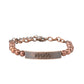 Mom Squad - Copper Bead Bracelets stamped in the word, "Mama," a curved copper plate attaches to strands of copper beads threaded along invisible wire around the wrist, creating a sentimental centerpiece. Features an adjustable clasp closure.  Sold as one individual bracelet.