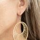 Paparazzi Accessories Artisan Applique - Gold Earrings glistening gold wire wraps around two gold hoops, creating an airy crescent shaped frame for an artisan inspired fashion. Earring attaches to a standard fishhook fitting.  Sold as one pair of earrings.