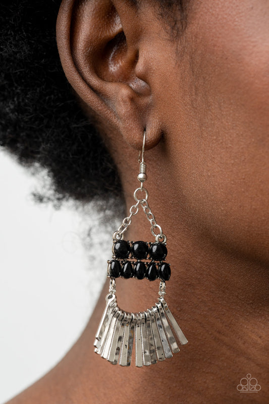 Paparazzi Accessories A FLARE for Fierceness - Black Earrings - Lady T Accessories