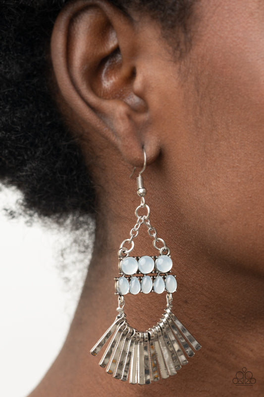 Paparazzi Accessories A FLARE of Fierceness - White Earrings - Lady T Accessories