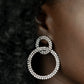 Intensely Icy - White Rhinestone Post Earrings - December Life of The Party 