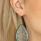 Fleur de Fantasy - Green Fishhook Earrings bordered in dainty green rhinestones, the center of an oversized silver teardrop is filled with an airy floral pattern for a seasonal flair. Earring attaches to a standard fishhook fitting.
Sold as one pair of earrings.
Paparazzi Jewelry is lead and nickel free so it's perfect for sensitive skin too!

