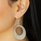 Outer Plains - Silver Round Frame Earrings - Paparazzi Accessories brushed in antiqued shimmer, a round silver frame is scratched in a gritty linear pattern for a rustic fashion. Earring attaches to a standard fishhook fitting.  Sold as one pair of earrings.