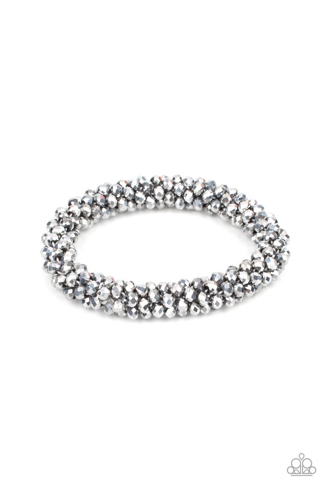 Paparazzi Accessories - Wake UP and Sparkle - Silver Bead Stretchy Bracelet