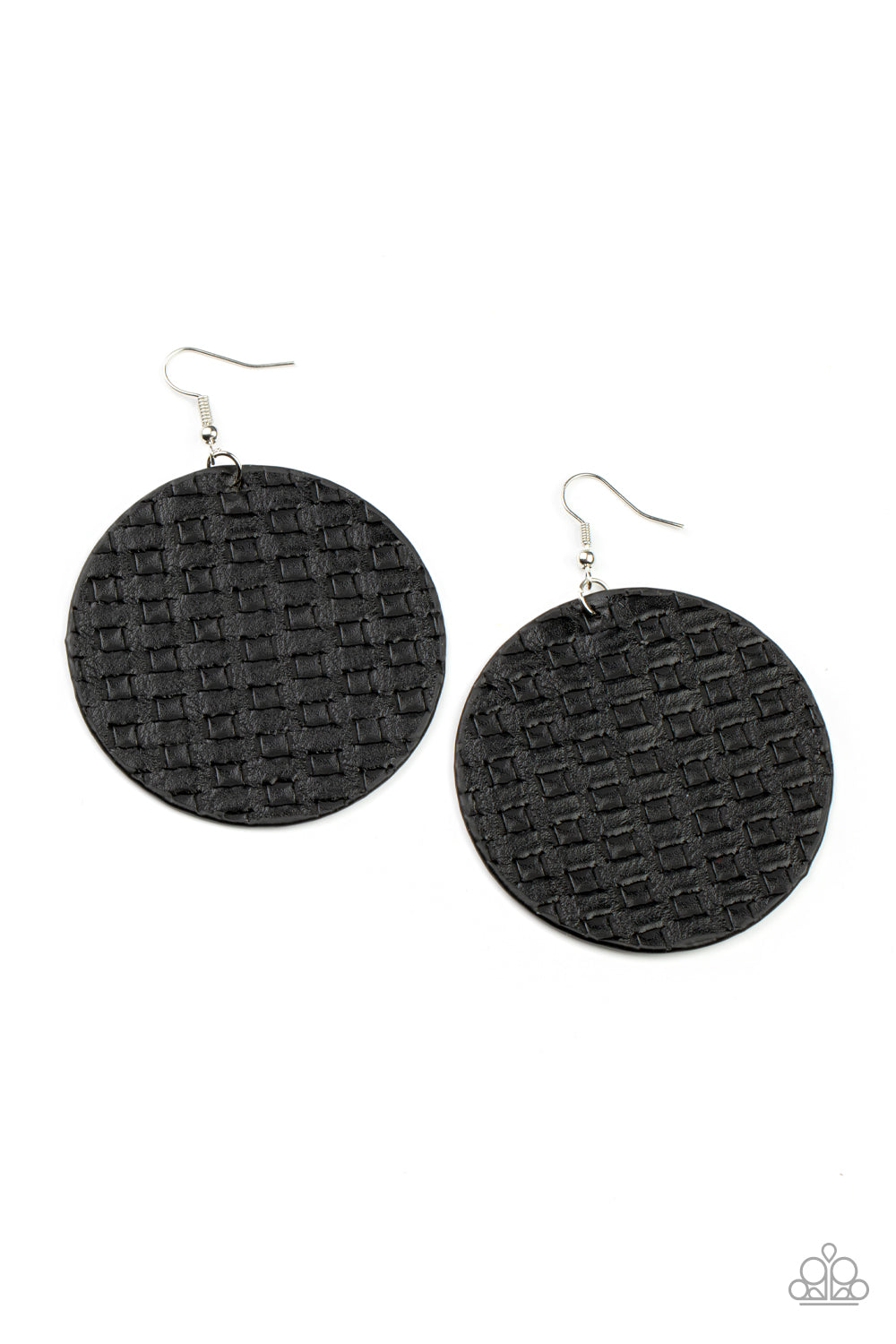 Paparazzi black deals leather earrings