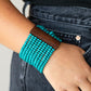 Paparazzi Waikiki Wonderland - Blue Wood Bracelets held together with brown wooden rectangular frames, rows of refreshing blue wooden beads are threaded along stretchy bands around the wrist for a whimsically layered look.  Sold as one individual bracelet.