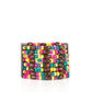 Paparazzi Accessories Tropical Nirvana - Multi Wood Bracelets held together with brown wooden rectangular frames, mismatched rows of oval brown and round multicolored wooden beads are threaded along stretchy bands around the wrist for a whimsically layered look.  Sold as one individual bracelet.
