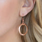 Spiraling Out of COUTURE - Copper Necklaces black suede cords knot around a mismatched assortment of hammered shiny copper rings that interlock below the collar, creating two rows of dizzying texture. Features an adjustable clasp closure.  Sold as one individual necklace. Includes one pair of matching earrings.  Paparazzi Jewelry is lead and nickel free so it's perfect for sensitive skin too!
