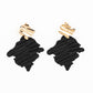 Crimped Couture - Gold Crimped Earrings painted in a matte finish, a rippling black frame links to a dainty gold frame featuring crimped texture, resulting in a modern lure. Earring attaches to a standard post fitting.  Sold as one pair of post earrings.