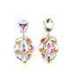 Galactic Go- Getter - Multi Iridescent Earrings Stvtellar collection of marquise cut iridescent rhinestones nestle around an oversized teardrop iridescent rhinestone, creating a dramatically stellar display at the bottom of a matching iridescent teardrop rhinestone. Earring attaches to a standard post fitting.  Sold as one pair of post earrings.