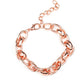 Rookie Roulette - Copper Link Bracelets  a chunky collection of bold shiny copper links interlock around the wrist, creating an intense industrial centerpiece. Features an adjustable clasp closure.  Sold as one individual bracelet.
