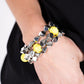 A Perfect TENACIOUS - Yellow Beaded Bracelets infused with pops of Illuminating accents, a faceted series of silver beads are threaded along stretchy bands around the wrist for a flashy fashion.  Sold as one set of three bracelets.