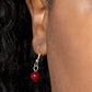 Paparazzi Accessories - Girl Meets Garden - Red Necklaces an oversized collection of wine colored beads and antiqued silver beads wrapped in a whimsical floral motif alternates along an invisible wire below the collar, resulting in a hearty pop of color. Features an adjustable clasp closure.  Sold as one individual necklace. Includes one pair of matching earrings.