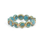 Paparazzi Accessories Earthy Entrada - Blue Stone Bracelets glazed in a distressed blue finish, an oversized collection of ceramic beads are threaded along a stretchy band around the wrist for a rustic fashion.  Sold as one individual bracelet.