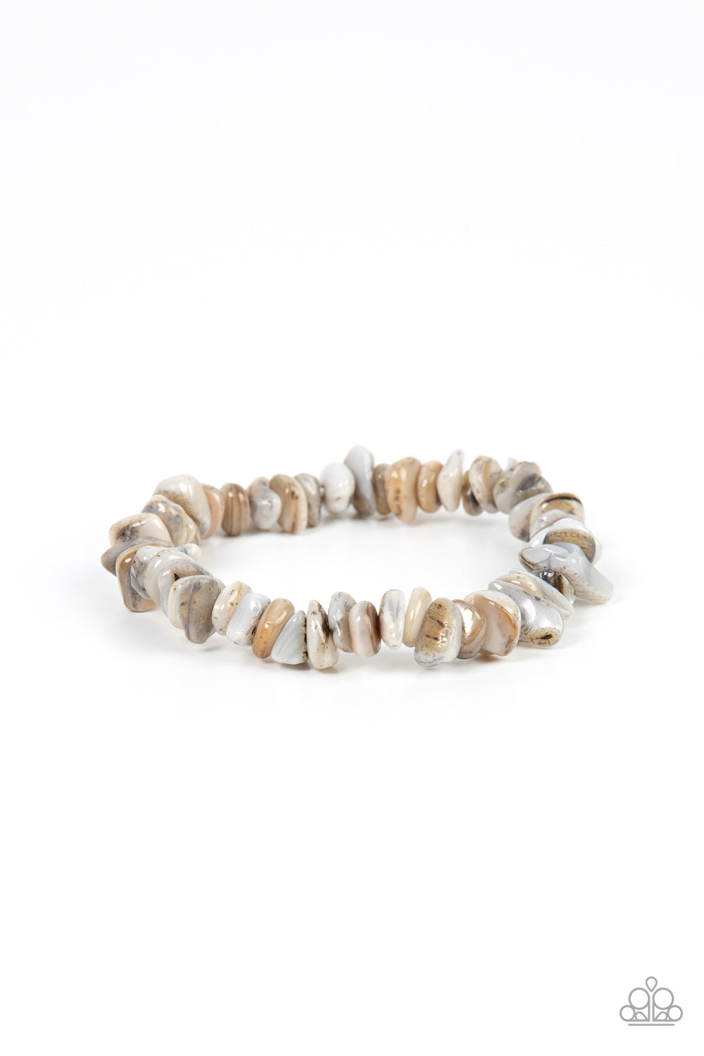 Paparazzi Accessories Grounded for Life - Multi Pebble Bracelets an earthy assortment of natural pebble-like stones are threaded along a stretchy band around the wrist, resulting in a grounding pop of color.  Sold as one individual bracelet.