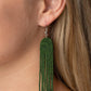 Paparazzi Accessories - Right as Rainbow - Green Seed Bead Earrings  trands of Olive Branch seed beads gently curve into the arch of a rainbow, resulting in a tasseled bohemian fashion. Earring attaches to a standard post fitting.  Sold as one pair of earrings.