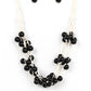 Paparazzi Accessories - Yacht Catch - Black Necklaces a collection of bubbly black beads are knotted in place along strands of white cording, resulting in boisterous layers below the collar. Features a button-loop closure.  Sold as one individual necklace. Includes one pair of matching earrings.