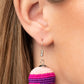 Paparazzi Zest Fest - Pink Seedbead Earrings strands of Pale Rosette, Fuchsia Fedora, and purple seed beads decoratively spin around a spherical frame, resulting in a colorful 3-dimensional display. Earring attaches to a standard fishhook fitting.  Sold as one pair of earrings.