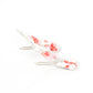 What a Sweetheart - Multi Heart Hair Clip a flirtatious collection of red, white, and pink hearts flutter back and forth inside a clear plastic frame, creating a charming eye-catching pop of color. Features standard snap hair clips on the back.  Sold as one pair of hair clips.