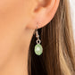 Boundless Bliss - Green Opaque Bead Necklaces featuring faceted gem-like cuts, opaque Basil crystal-like beads are threaded along layers of thread below the collar for a dreamy pop of color. Features an adjustable clasp closure.  Sold as one individual necklace. Includes one pair of matching earrings.