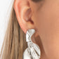 Paparazzi METAL-Physical Mood - Silver Earrings an oversized silver plate curls and ripples into an asymmetrical frame, resulting in a dramatic industrial display. Earring attaches to a standard post fitting.  Sold as one pair of post earrings.