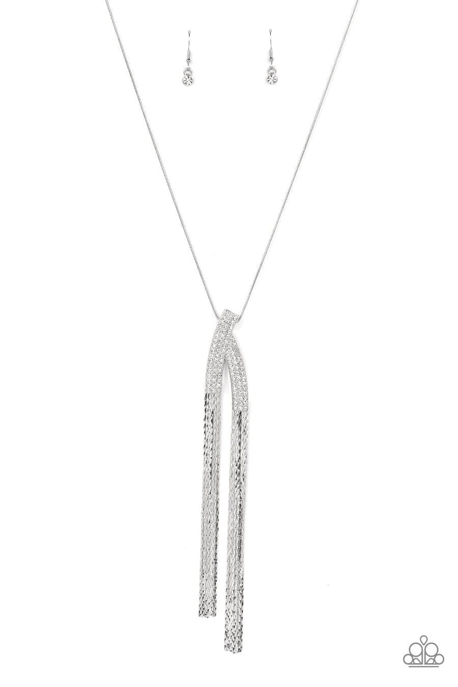 Paparazzi Accessories - Out of the SWAY - White Rhinestone Necklaces