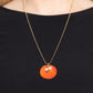 Paparazzi Accessories - Beach House Harmony - Orange Necklaces dainty white pearls and wooden beads dangle over a smooth oversized orange shell. Features an adjustable clasp closure.  Sold as one individual necklace. Includes one pair of matching earrings.