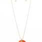 Paparazzi Accessories - Beach House Harmony - Orange Necklaces dainty white pearls and wooden beads dangle over a smooth oversized orange shell. Features an adjustable clasp closure.  Sold as one individual necklace. Includes one pair of matching earrings.
