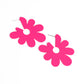 Paparazzi Accessories - Flower Power Fantasy - Pink Floral Earrings asymmetrical, oversized Pink Peacock petals bloom into an abstract flower hoop for a fashionable, attention-grabbing pop of color around the ear. Earring attaches to a standard post fitting. Hoop measures approximately 2" in diameter.  Sold as one pair of earrings. 