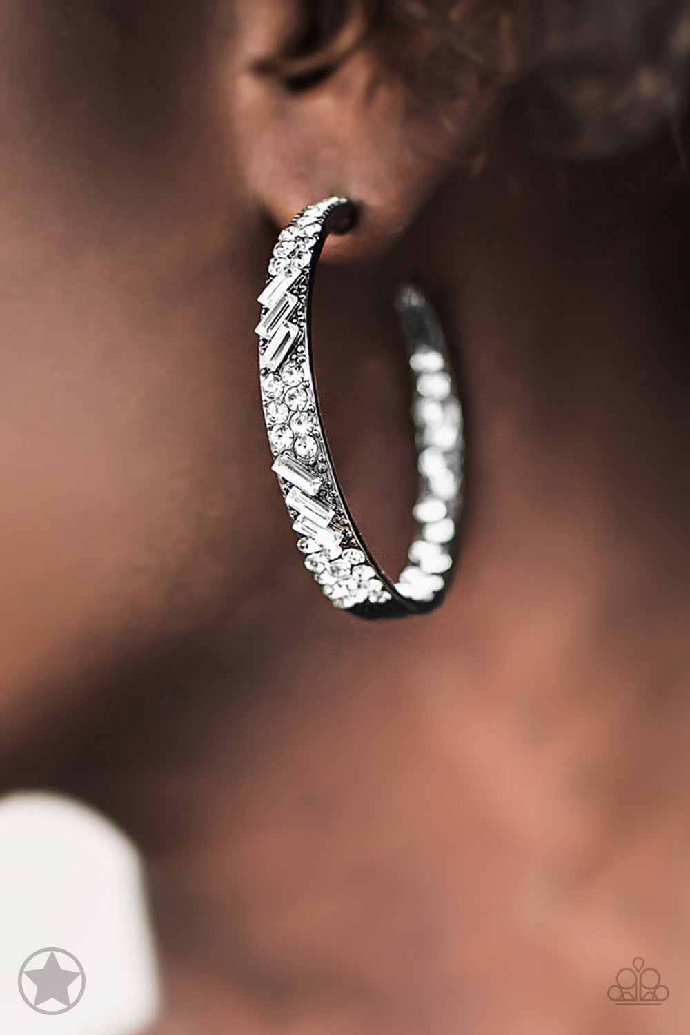 Paparazzi Accessories Glitzy By Association - Gunmetal Blockbuster Earrings - Lady T Accessories
