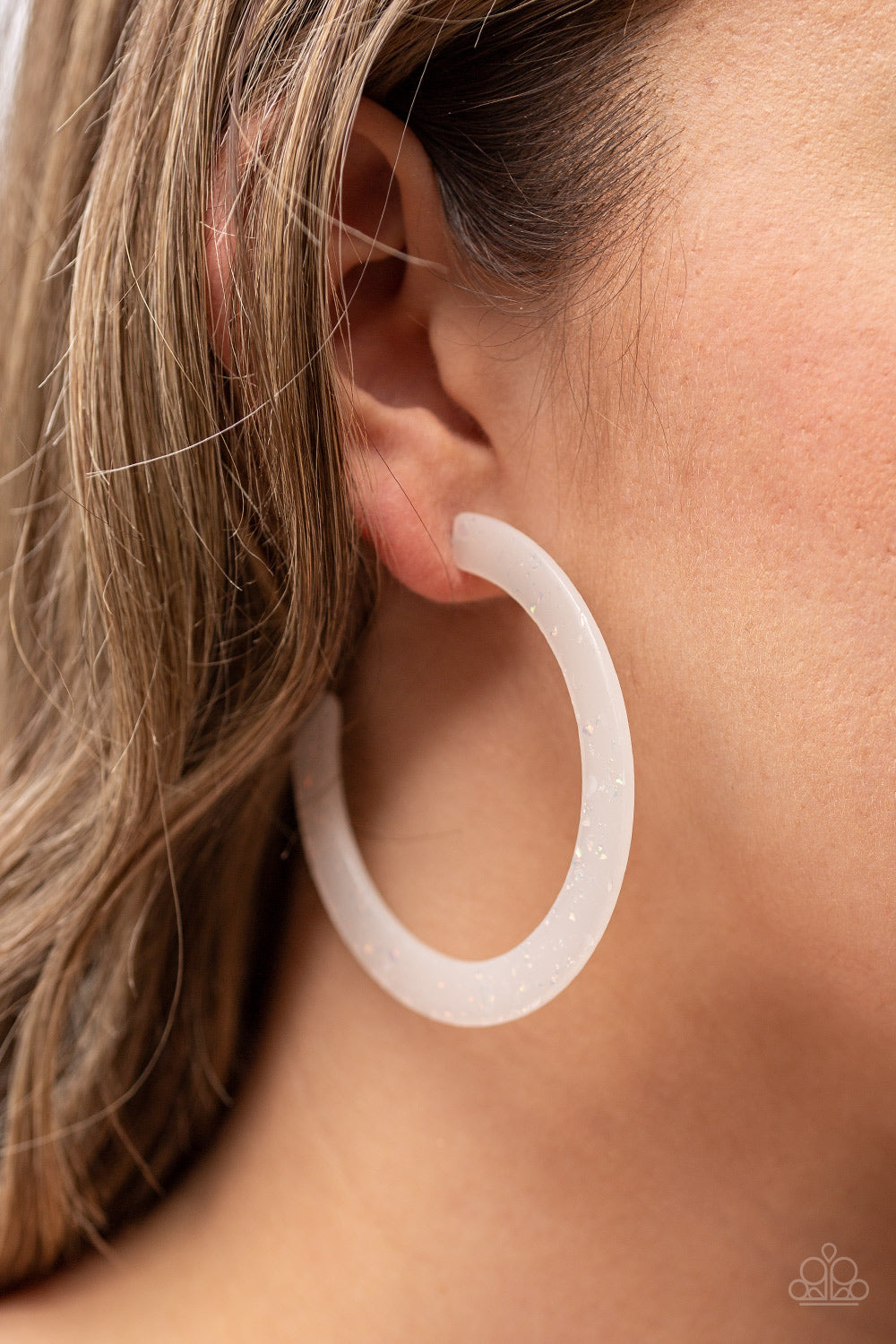 Paparazzi Accessories Haute Tamale - White Hoop Earrings - Lady T Accessories
