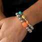 Authentically Artisan - Multi Bracelets mismatched turquoise, orange, and yellow stones and oversized silver beads are threaded along stretchy bands around the wrist, creating earthy layers.  Sold as one pair of bracelet   Paparazzi Jewelry is lead and nickel free so it's perfect for sensitive skin too!