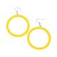 Beauty And the Beach - Yellow Seed Bead Earrings a dainty strand of Illuminating seed beads wrap around a silver hoop, creating a bubbly hoop. Earring attaches to a standard fishhook fitting.  Sold as one pair of earrings.