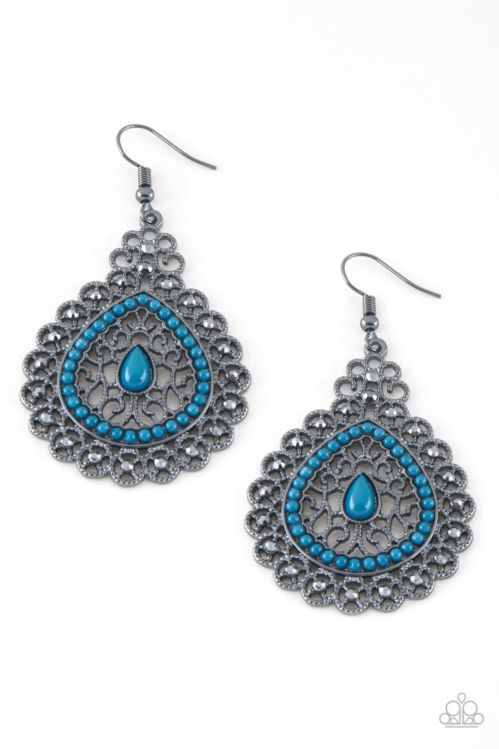 Paparazzi Accessories Carnival Courtesan - Blue Earrings - Lady T Accessories