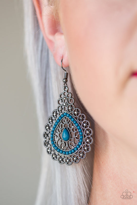 Paparazzi Accessories Carnival Courtesan - Blue Earrings - Lady T Accessories