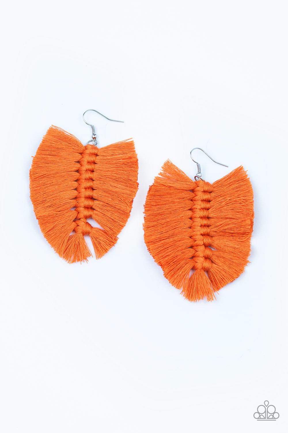 Paparazzi Accessories Knotted Native - Orange Earrings - Lady T Accessories