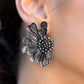 Paparazzi Farmstead Meadow - Silver April Life of the Party Earrings imperfect silver petals bloom from a studded center, layering into a rustic half blossom for a whimsical flair. Earring attaches to a standard post fitting.  Sold as one pair of post earrings.  Life of the Party exclusive item April 2022.  