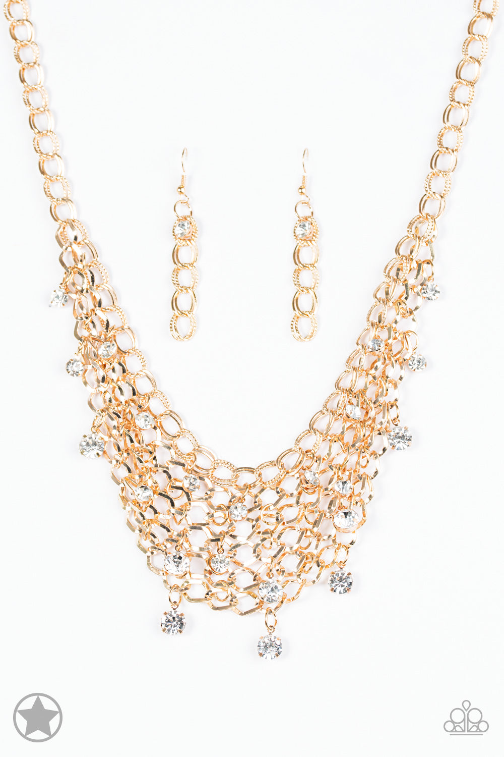 Paparazzi Accessories Fishing For Compliments - Gold Blockbuster Necklaces - Lady T Accessories