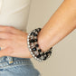 Paparazzi Accessories Gimme Gimme - Black Infinity Bracelets sections of shiny silver beads and an alternating pattern of smoky and glittery black rhinestone gems gradually increase in size along a coiled wire, creating a jaw-dropping infinity wrap bracelet around the wrist.