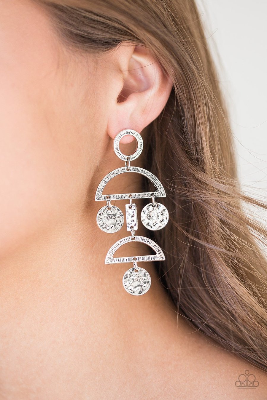 Paparazzi Accessories Incan Eclipse - Silver Post Earrings - Lady T Accessories