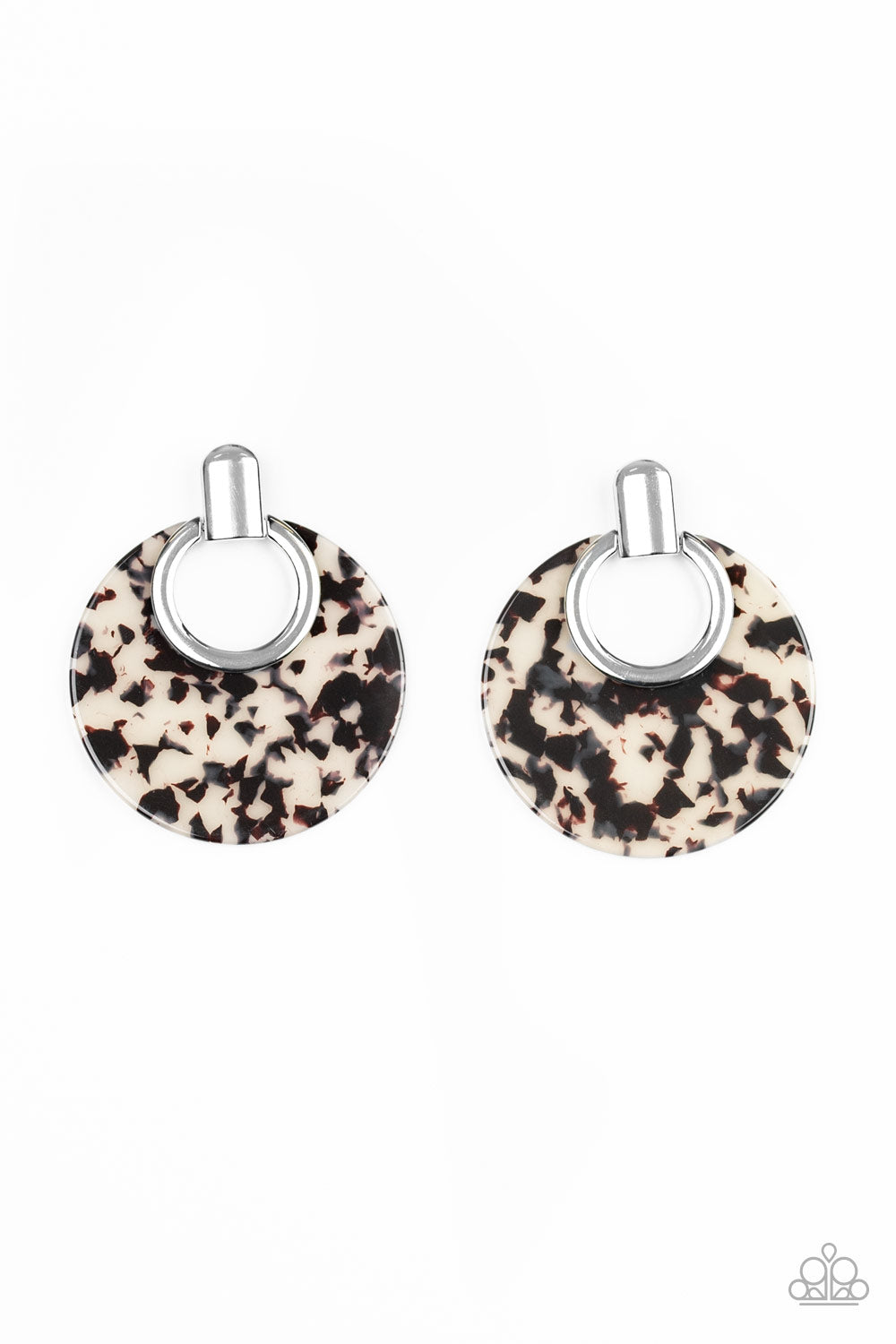 Paparazzi Accessories Metro Zoo - White Earrings - Lady T Accessories