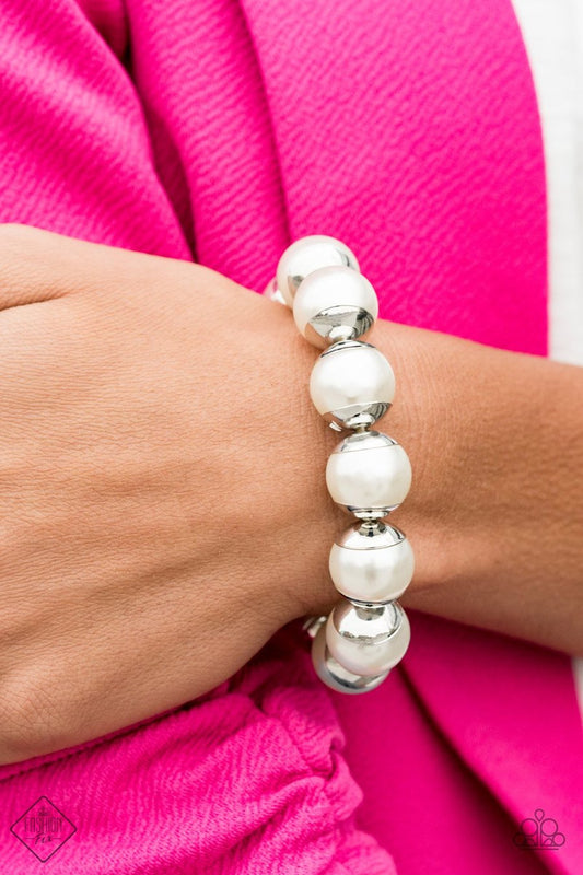 Paparazzi Accessories One Woman Show Stopper - White Pearl Bracelets  - Lady T Accessories