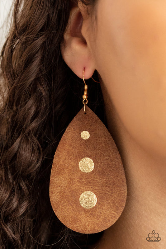 Paparazzi Accessories Rustic Torrent - Gold Earrings - Lady T Accessories