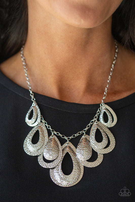 Paparazzi Accessories Teardrop Tempest - Silver Necklaces - Lady T Accessories