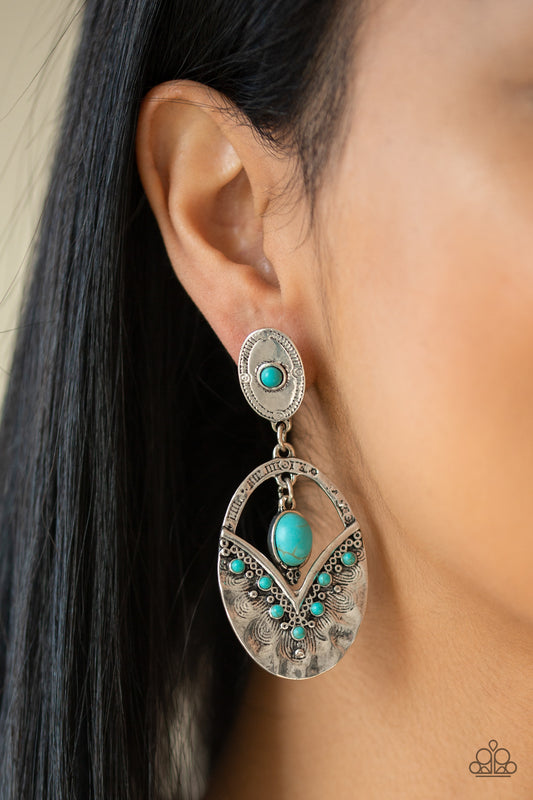 Paparazzi Accessories Terra Tribute - Blue Earrings - Lady T Accessories