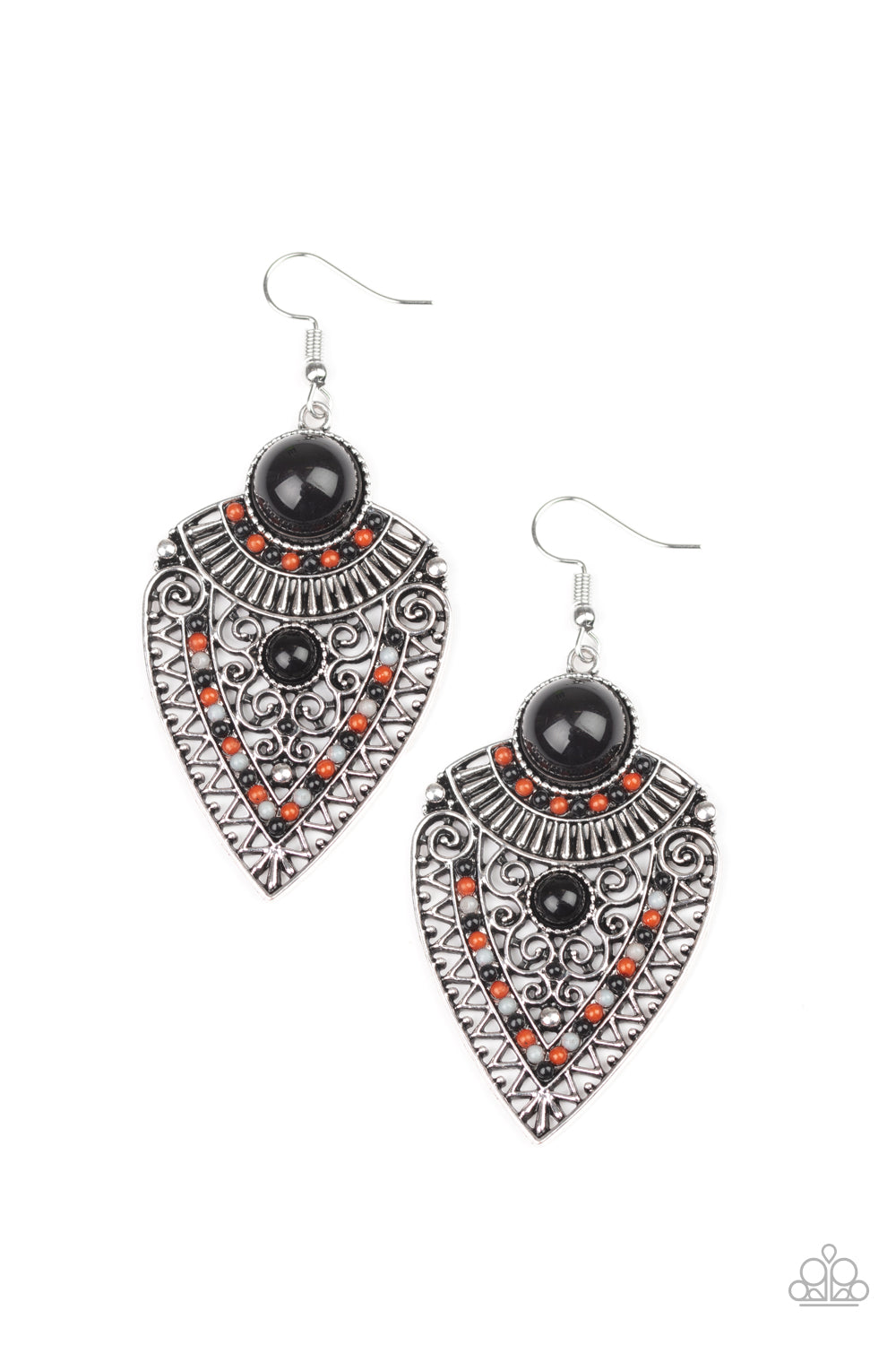 Paparazzi Accessories Tribal Territory - Black Earrings - Lady T Accessories