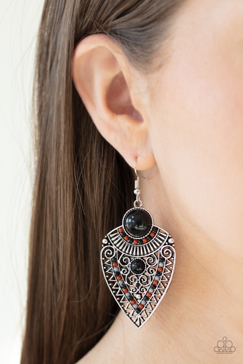 Paparazzi Accessories Tribal Territory - Black Earrings - Lady T Accessories