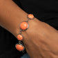Turn Up the Terra - Orange Stone Bracelets  featuring studded and plain silver frames, small and large orange stones delicately alternate around the wrist for a rustic flair. Features an adjustable clasp closure.  Sold as one individual bracelet.  Get The Complete Look! Necklace: "Terrestrial Trailblazer - Orange" (Sold Separately)  Paparazzi Jewelry is lead and nickel free so it's perfect for sensitive skin too!