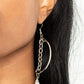 Yin to My Yang - White Iridescent Bead Earrings - PaparazziAccessories featuring an iridescent finish, a glassy crystal-like bead swings from the bottom of a solitaire silver chain that attaches to a bowing silver bar for an edgy look. Earring attaches to a standard fishhook fitting. As the stone elements in this piece are natural, some color variation is normal.  Sold as one pair of earrings.