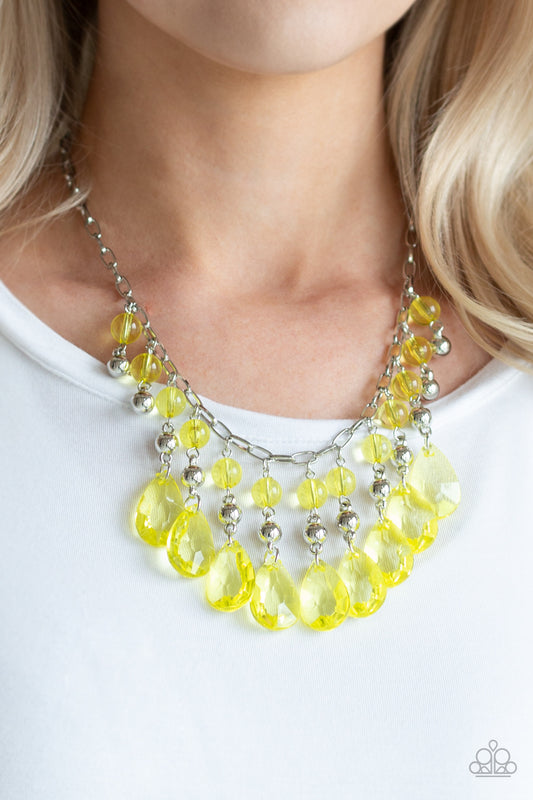 Paparazzi Accessories Beauty School Drop Out - Yellow Necklaces - Lady T Accessories